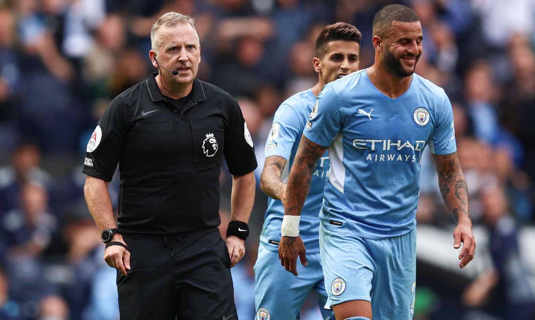 A VAR check spared Kyle Walker's blushes After overturning a penalty and a red card decision. | English Premier League